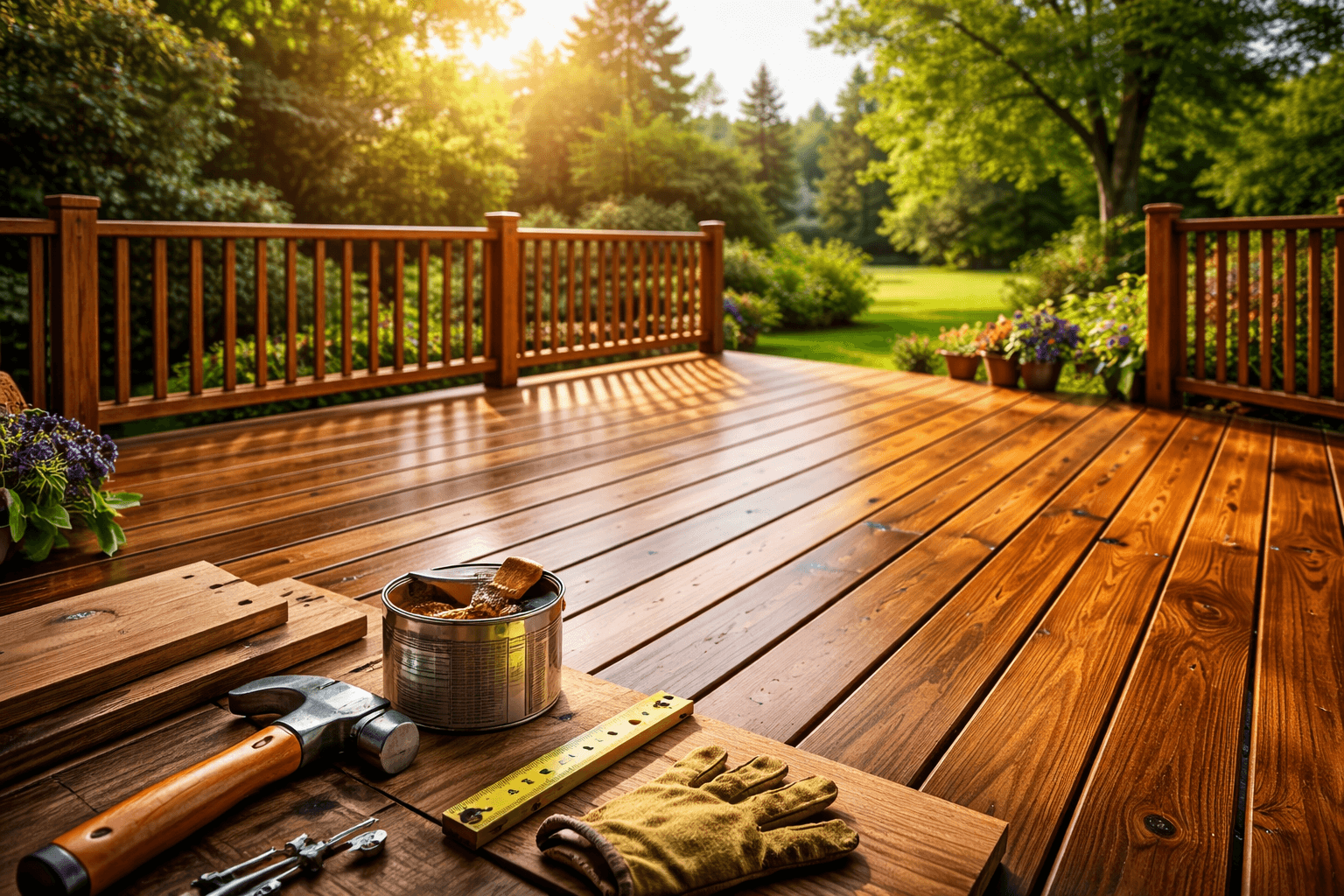 Beautiful restored cedar deck after professional Deck Medic treatment in Toronto, ON