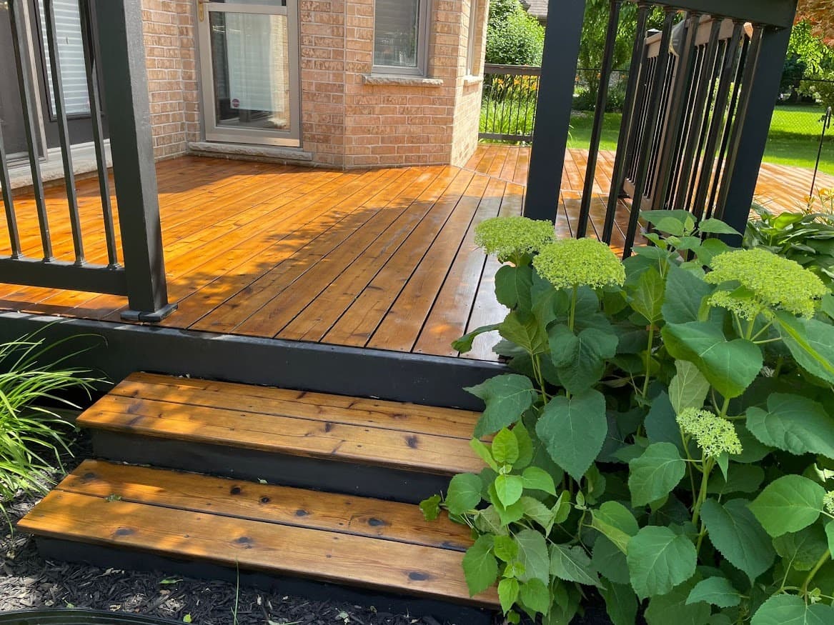 Weathered deck before Deck Medic restoration treatment